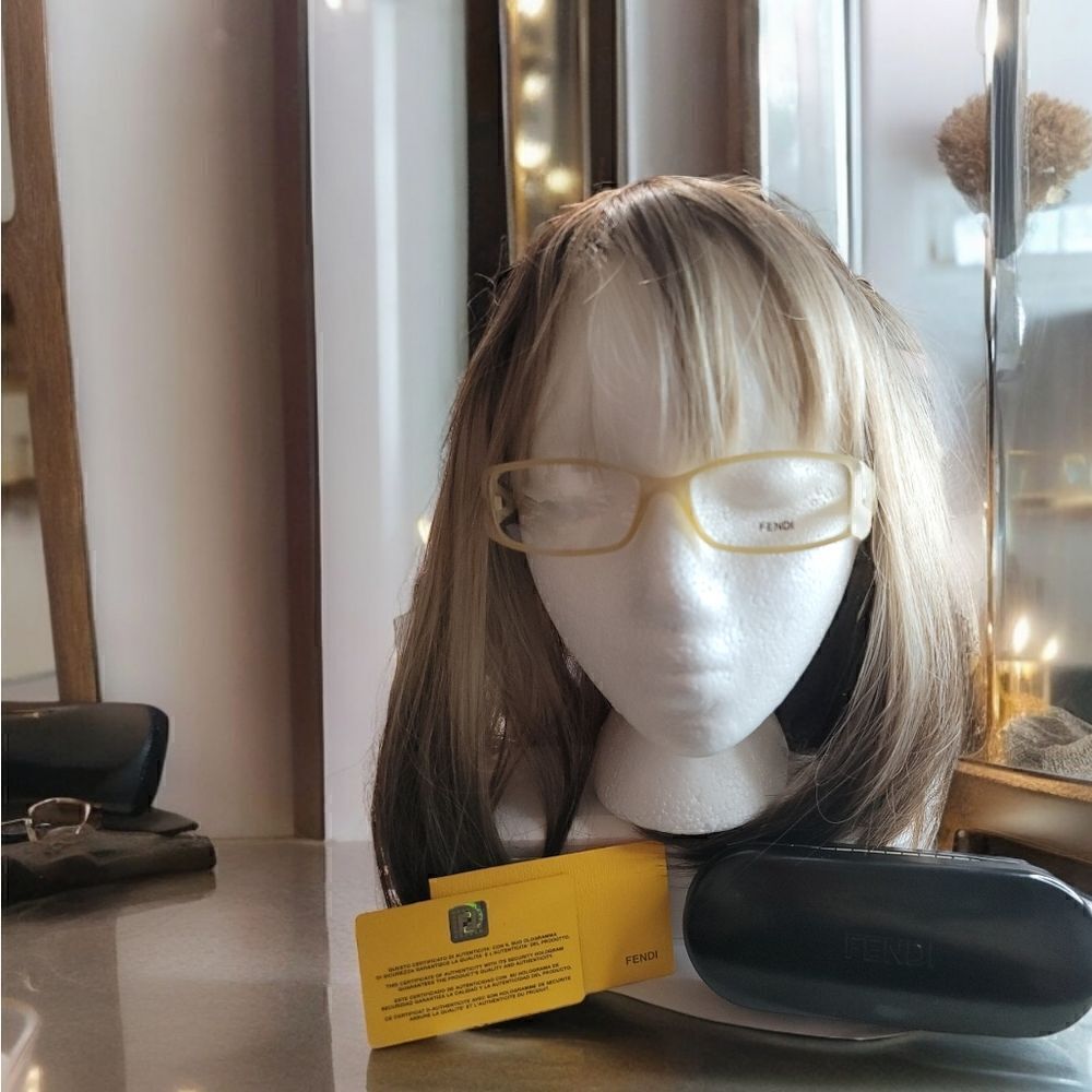 NEW FENDI WOMENS F817 269 BEIGE RECTANGULAR EYEGLASSES FRAMES 53 x 16 x 135